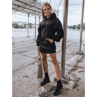 Fekete színű melegítő jellegű ruha, eredeti ujjakkal hölgyeknek