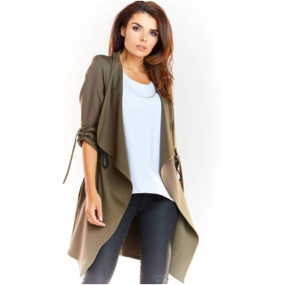 Bő női zakó khaki színben