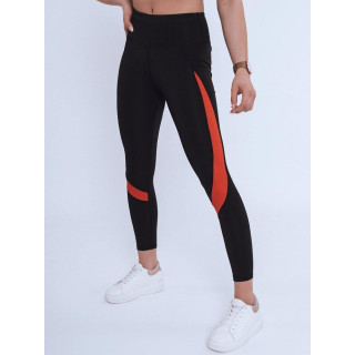 Sportos női leggings fekete színben, magas derékkal