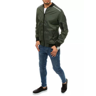 Férfi, átmeneti kabát, fényvisszaverő kiegészítőkkel, zöld színben