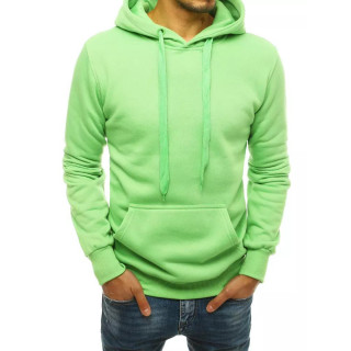 Menta színű divatos férfi pulóver kapucnival