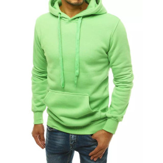 Menta színű divatos férfi pulóver kapucnival