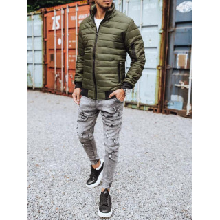 Zöld, steppelt férfi kabát, átmeneti időszakra