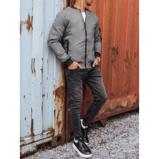 Férfi, bomber dzseki, őszre, sötétszürke színben
