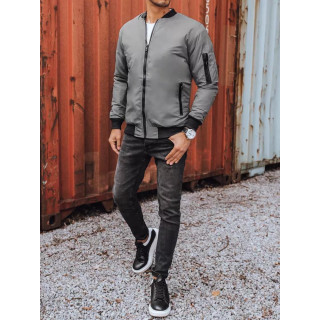 Férfi, bomber dzseki, őszre, sötétszürke színben