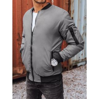 Férfi, bomber dzseki, őszre, sötétszürke színben