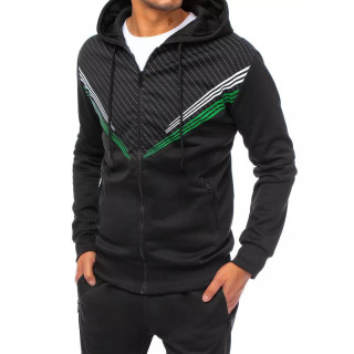 Fekete cipzáros kapucnis férfi pulóver