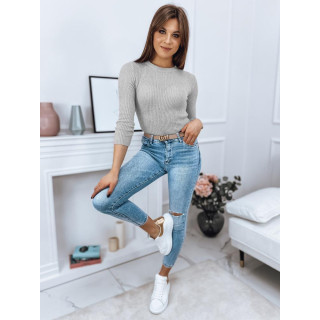 Csíkos női oversize garbó szvetter, Zöld-fehér színben