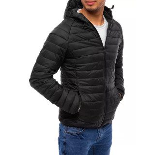 Steppelt, fekete férfi kabát kapucnival