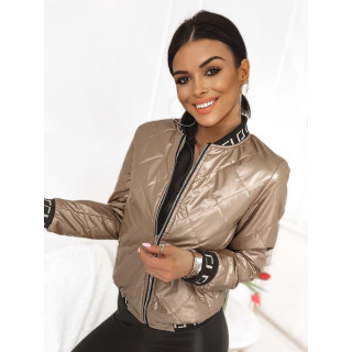 Barna, metálfényű steppelt kabát hölgyeknek