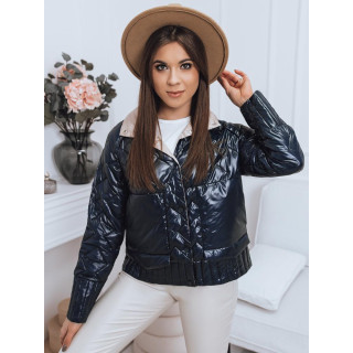 Kétoldalas női kabát sötétkék színben