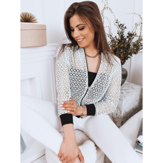 Hálós bomber dzseki világoskék színben