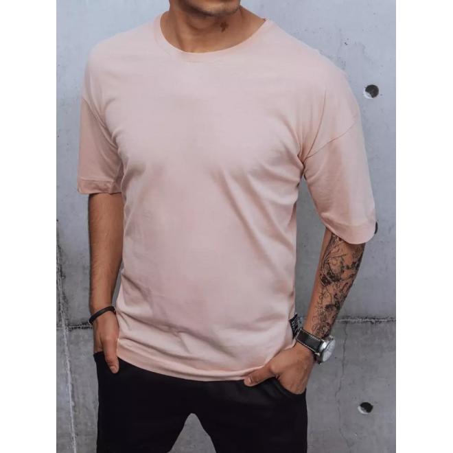 Férfi, rózsaszín színű, rövid ujjú póló