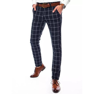 Férfi, sötétkék, kockás nadrág