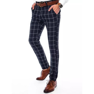 Férfi, sötétkék, kockás nadrág