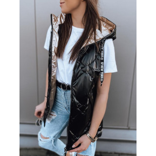 Fekete metálfényű női mellény