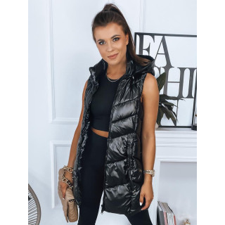 Hosszú fekete steppelt mellény