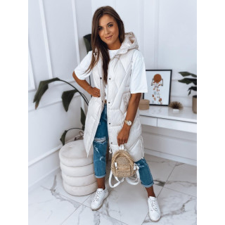 Fehér színű hosszú steppelt mellény