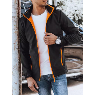 Fekete softshell kabát, kapucnival