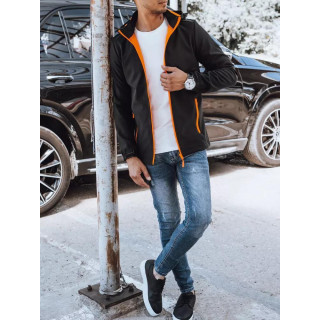 Fekete softshell kabát, kapucnival