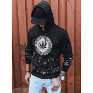 Fekete, mintás férfi pulóver