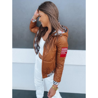 Női, kávé barna színű kabát, kapucnival