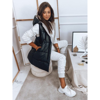 Fekete színű, kétoldalú női mellény