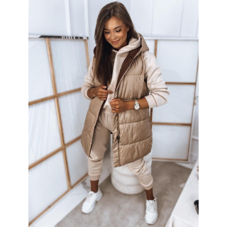 Világosbarna színű, kétoldalú női mellény