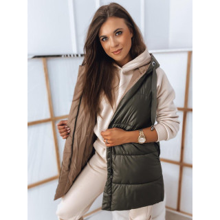 Zöld színű, kétoldalú női mellény