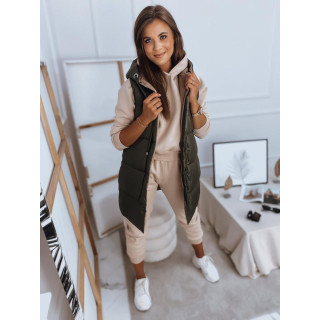 Zöld színű, kétoldalú női mellény