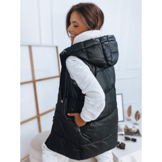 Fekete színű, kétoldalú női mellény