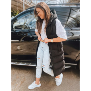 Fekete színű, hosszú női mellény