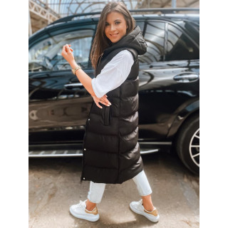 Fekete színű, hosszú női mellény