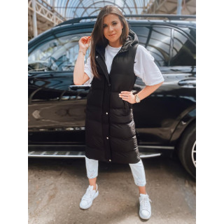 Fekete színű, hosszú női mellény