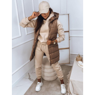 Fényes mellény, barna színben hölgyeknek