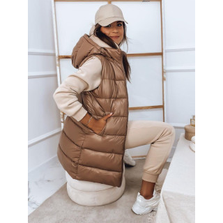 Fényes mellény, barna színben hölgyeknek