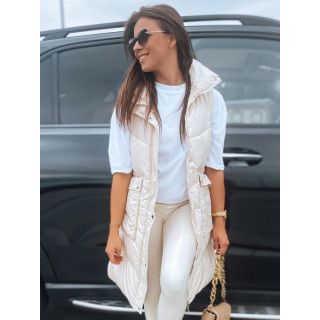 Női hosszú mellény, ekrü színben