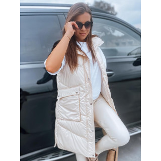 Női hosszú mellény, ekrü színben