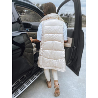 Női hosszú mellény, ekrü színben