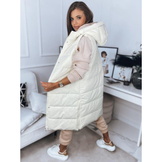 Női, hosszú mellény, ekrü színben