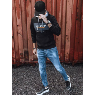 Fekete, férfi pulóver, mintával