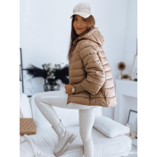 Bézs színű steppelt női kabát