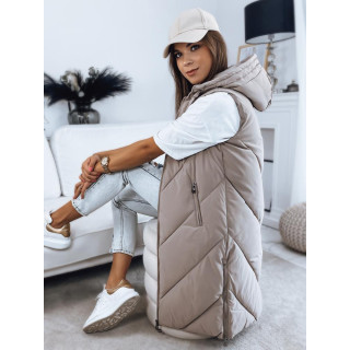 Női bézs színű steppelt mellény