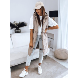 Női bézs színű steppelt mellény