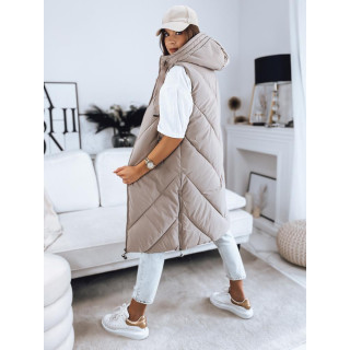 Női bézs színű steppelt mellény