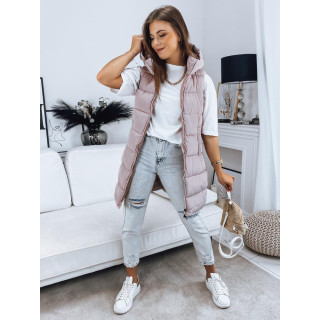 Rózsaszín steppelt női mellény