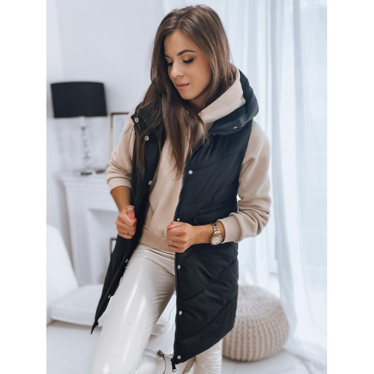 Steppelt női fekete mellény