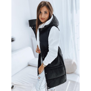 Fekete női steppelt mellény