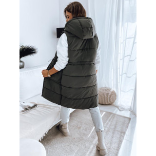 Zöld színű női steppelt mellény