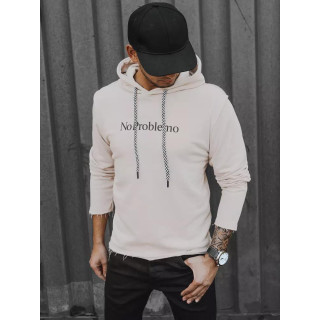 Bézs színű, férfi pulóver felirattal